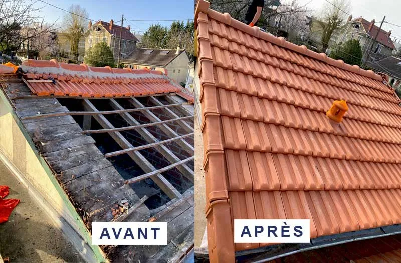 Chantier KCMH à Givors — Changement total de la couverture tuiles.