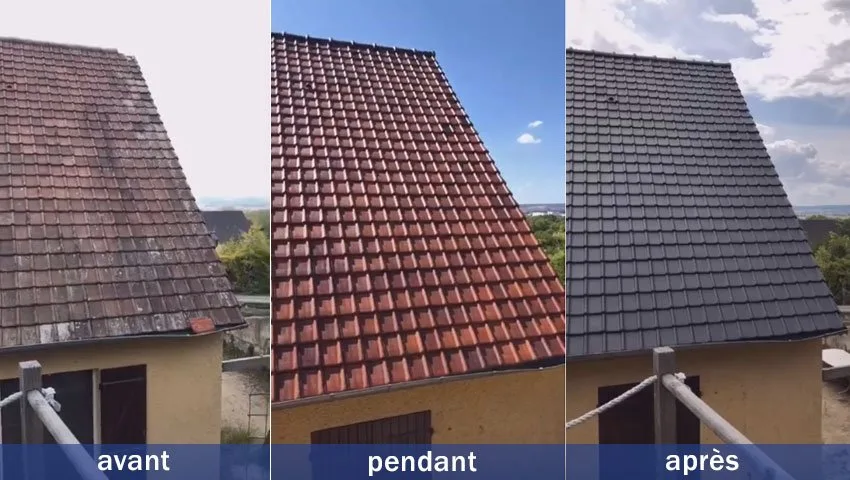 Chantier KCMH à Saint-Fons — Résine anthracite — avant / pendant / après.