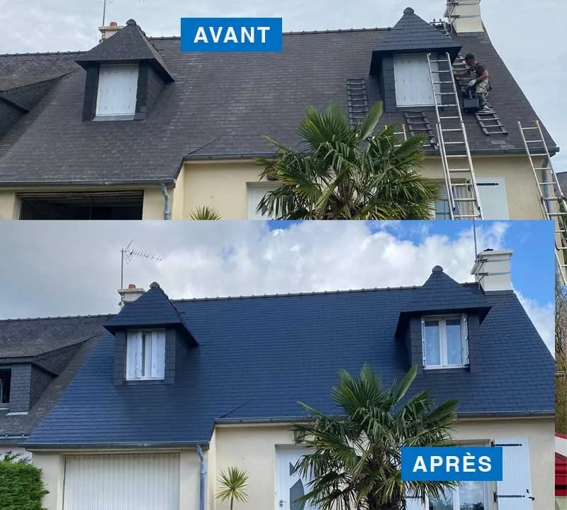 Chantier KCMH à Villeurbanne — Résine colorée gris anthracite, avant/après.